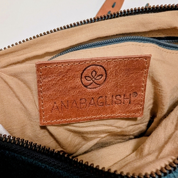 Anabaglish Teal Suede Leather Boho Purse - Picture 10 of 13